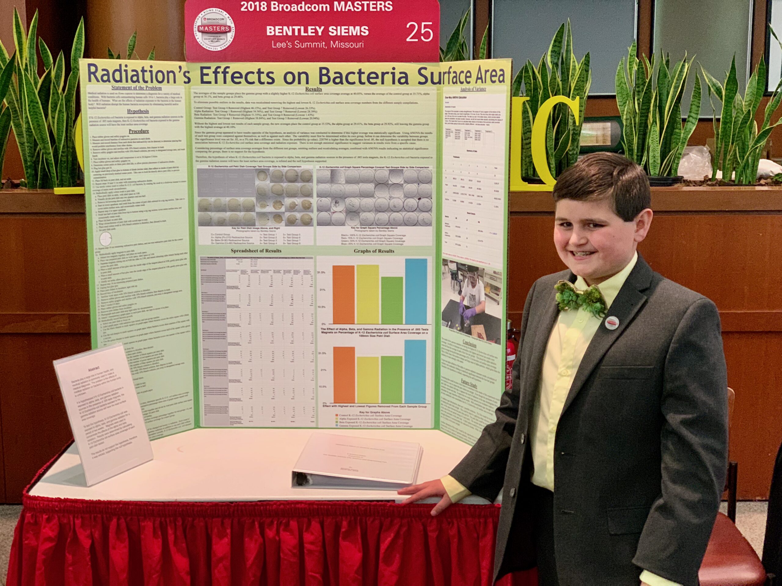 Bentley Siems at the 2018 Broadcom MASTERS national science competition in Washington DC